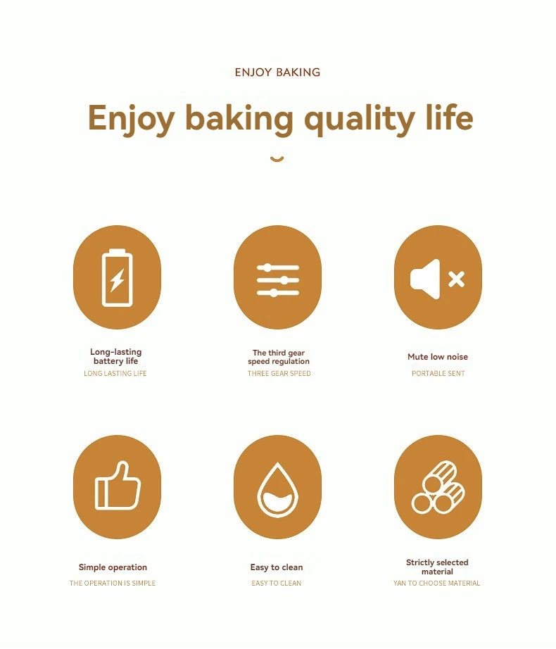 Sistema Batidor Inalámbrico Multiusos | Batidora de Mano Compacta con Espumador de Leche y Agitación Automática para Repostería, Café y Nata