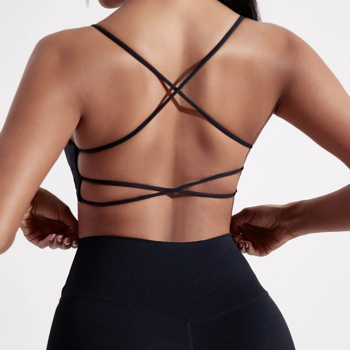 Brassière de sport femme dos croisé – Haut de fitness et yoga haute résistance avec coussinets de poitrine