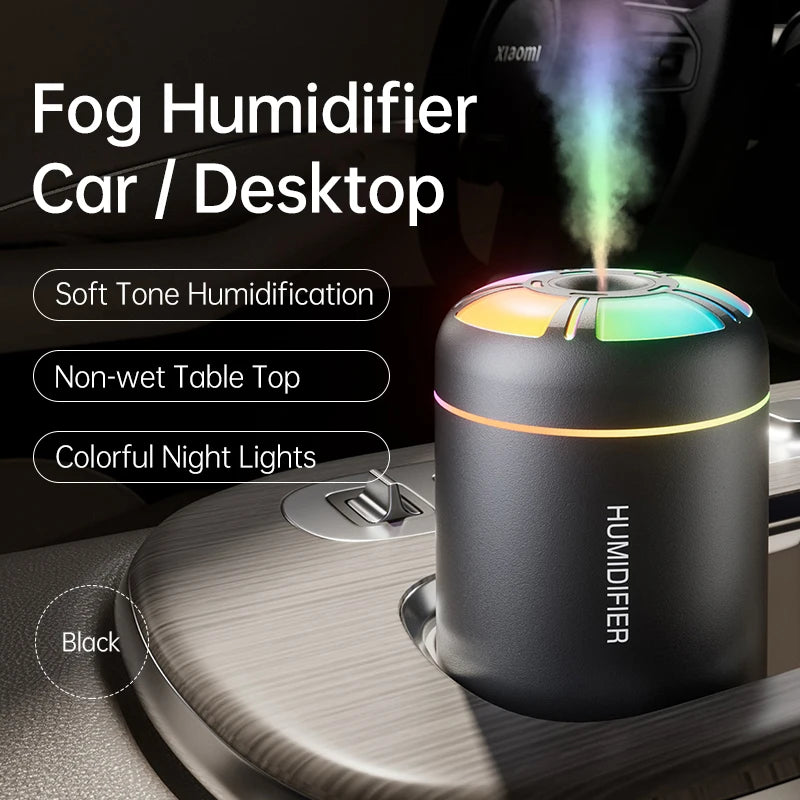 Powerful and Efficient Air Humidifier 180ML Aromatherapy Aroma Diffuser Essential Oil with Colorful Lights for Home Car Bedroom