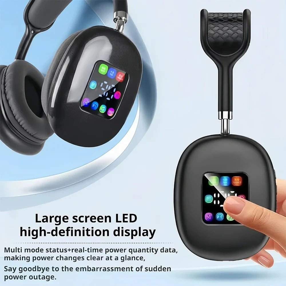 KEBIDUMEI Bluetooth 5.3 Wireless Headphones – ANC HiFi Stereo Over-Ear Headset with LED Display & FM Radio