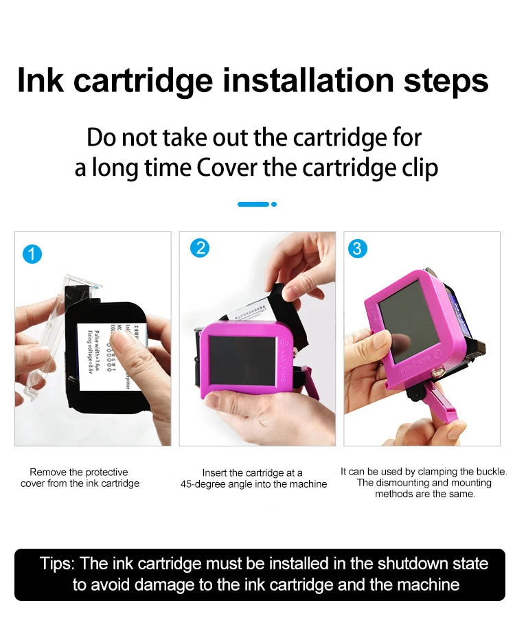 Small Portable Handheld Inkjet Label Printer QR Code Logo Date Text Intelligent Printing Equipment Metal Plastic Permanent Color