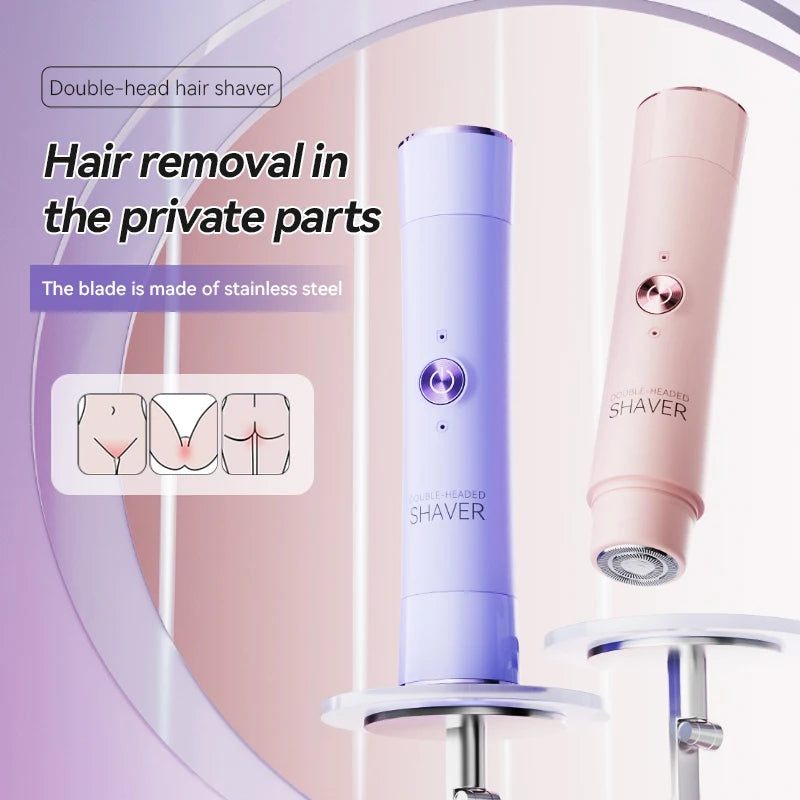 Women Electric Epilator – Rechargeable Dual Head Hair Removal Device for Body Grooming & Smooth Skin Care
