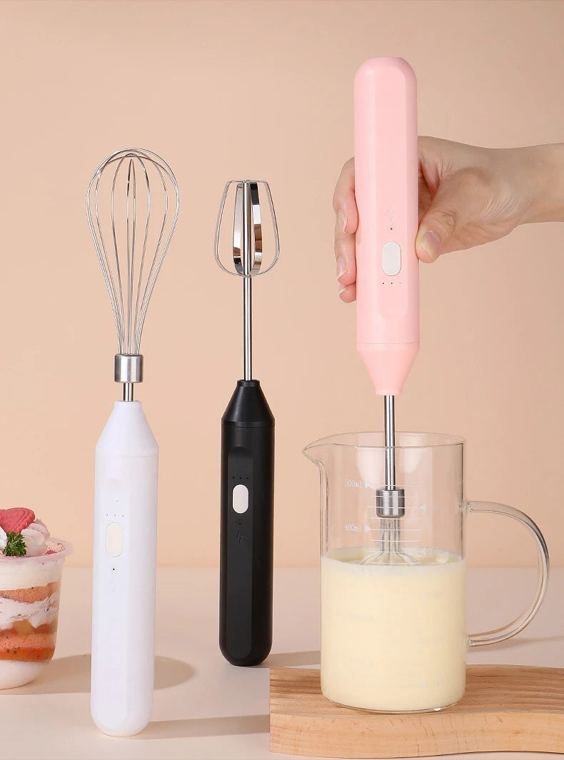 Sistema Batidor Inalámbrico Multiusos | Batidora de Mano Compacta con Espumador de Leche y Agitación Automática para Repostería, Café y Nata