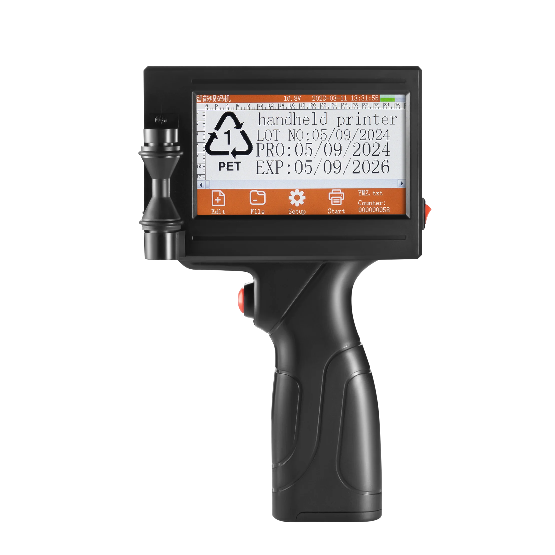 YS300 12.7mm Handheld Inkjet Printer – Portable Date Code & Expiry Date Coding Machine for Labels & Cartons