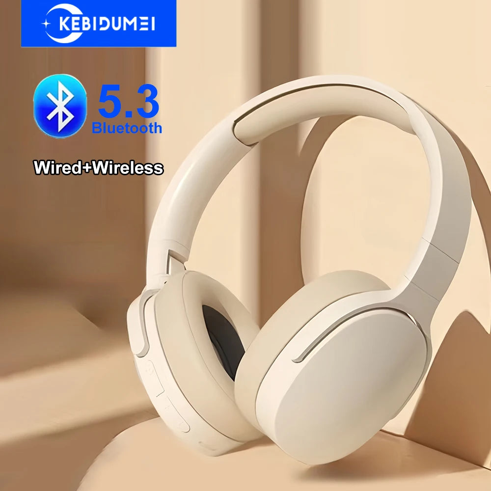 Bluetooth 5.3 Wireless Gaming Headphones – Noise Reduction Bass Headset for Phone & PC