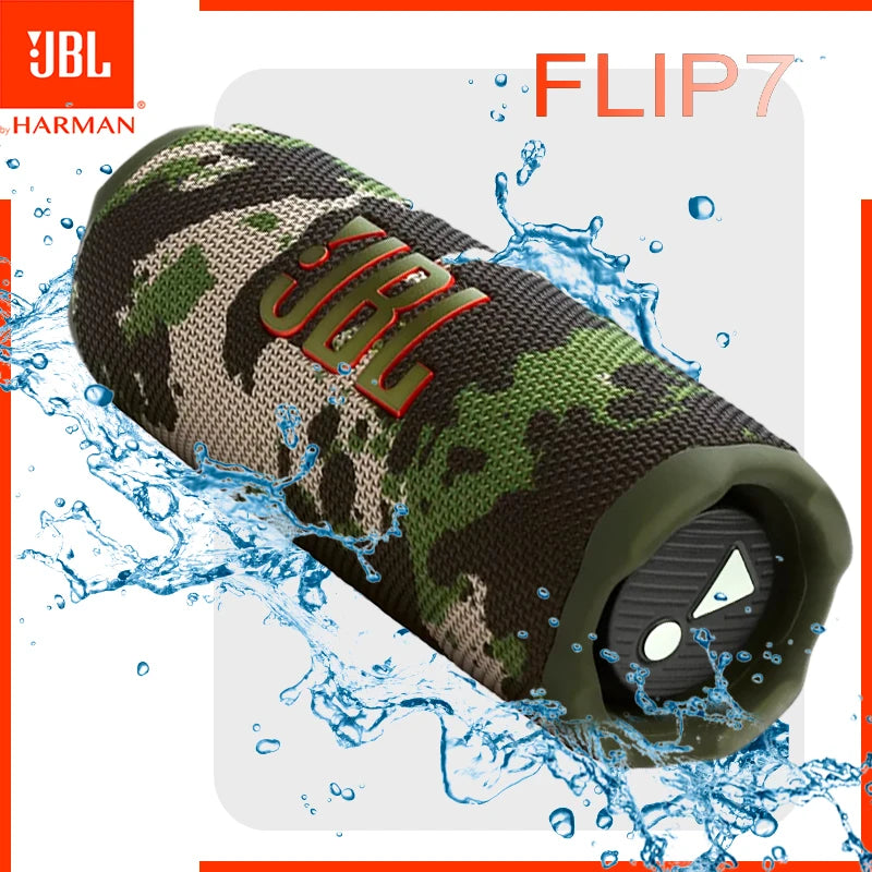 JBL Flip 7 Waterproof Bluetooth Speaker - Mini HiFi Stereo Sound with Powerful Bass IP68 Wireless