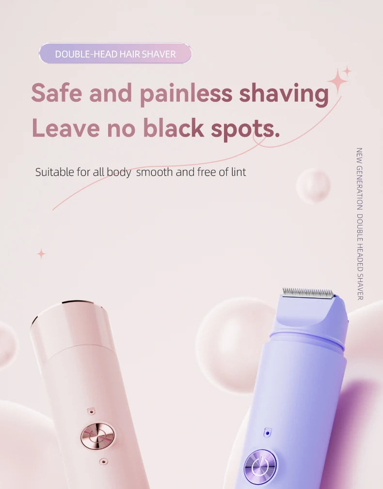 Women Electric Epilator – Rechargeable Dual Head Hair Removal Device for Body Grooming & Smooth Skin Care