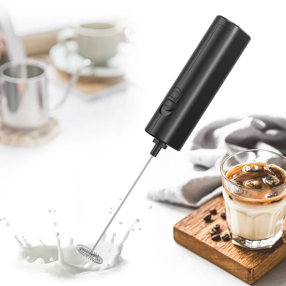 Espumador de leche eléctrico Batidor mezclador para café, mezclador de bebidas portátil eléctrico mini espumador a pilas