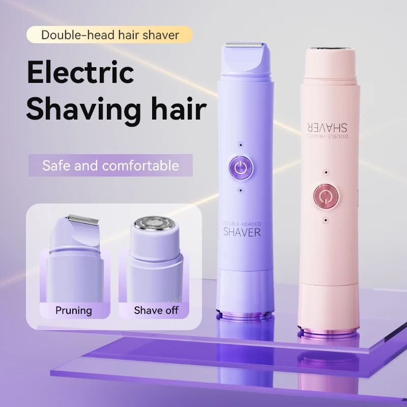 Women Electric Epilator – Rechargeable Dual Head Hair Removal Device for Body Grooming & Smooth Skin Care