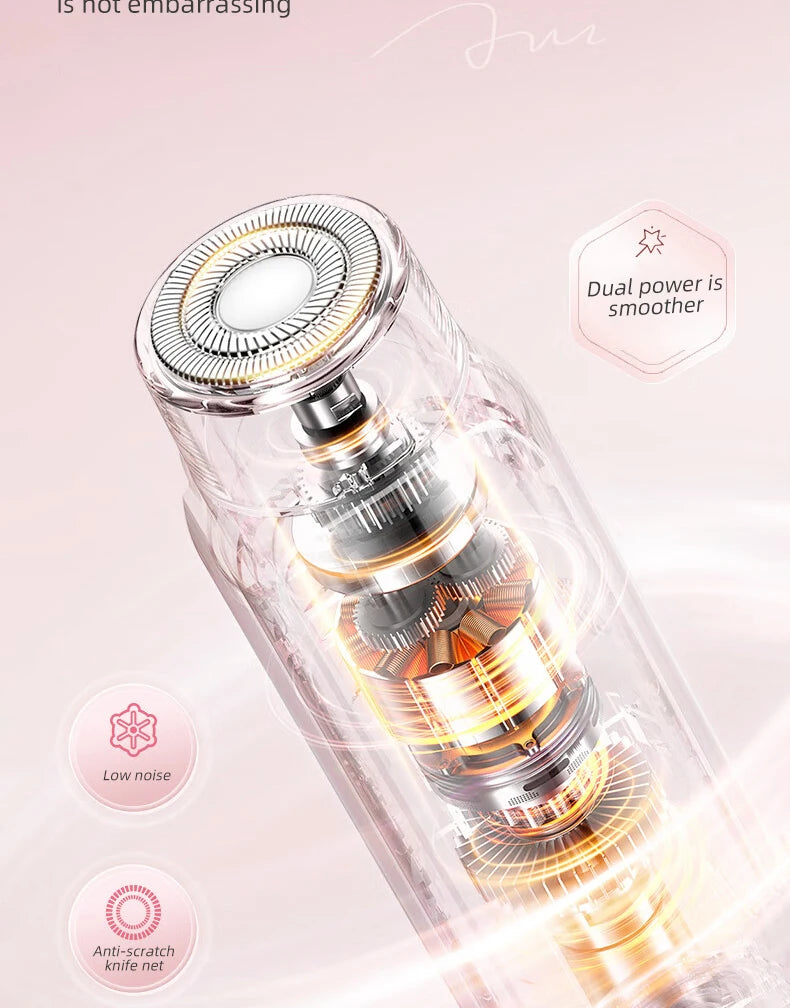 Women Electric Epilator – Rechargeable Dual Head Hair Removal Device for Body Grooming & Smooth Skin Care