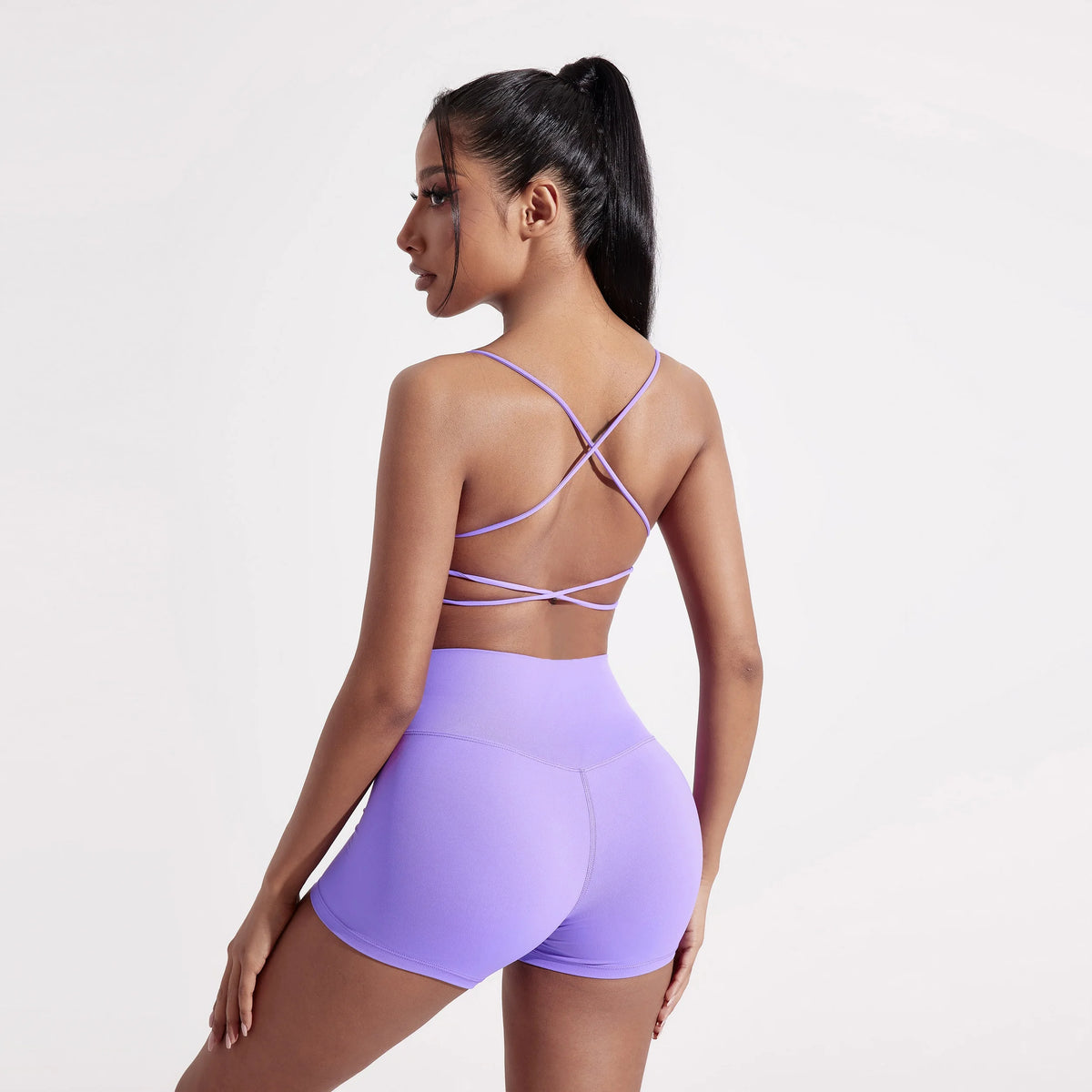 Brassière de sport femme dos croisé – Haut de fitness et yoga haute résistance avec coussinets de poitrine