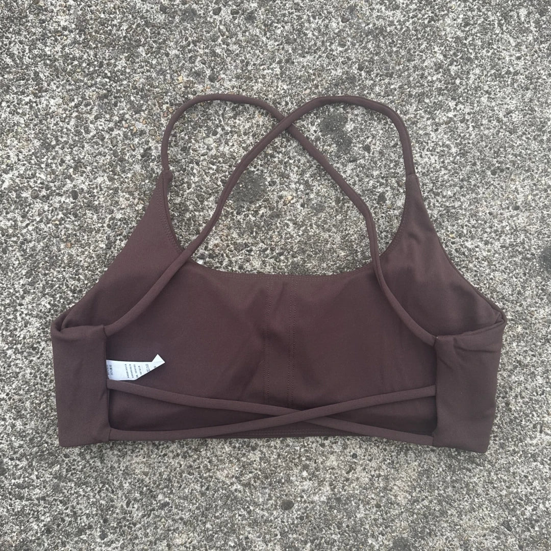 Brassière de sport femme dos croisé – Haut de fitness et yoga haute résistance avec coussinets de poitrine