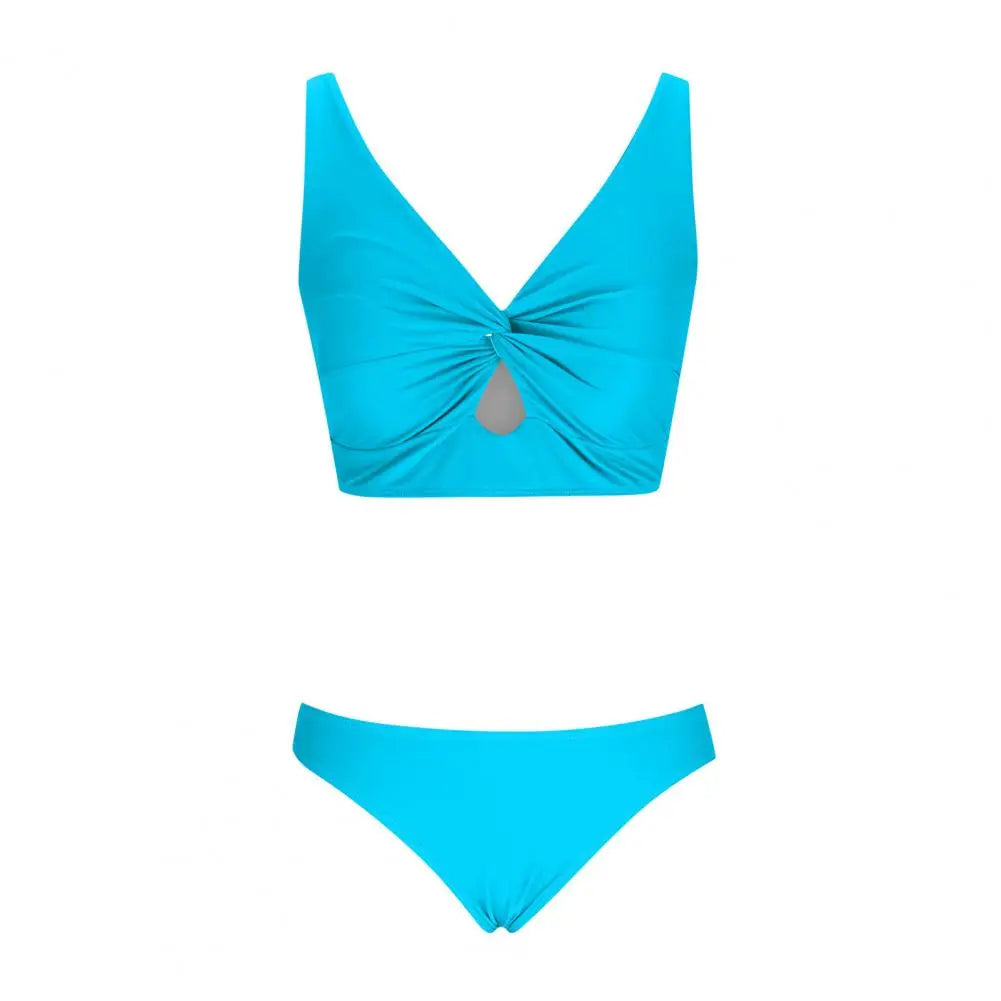 Sexy Knot Twist Bikini Set Women Adjustable Tankini Top Thong Swimsuit High Waist Beachwear 2026 Summer Swimwear