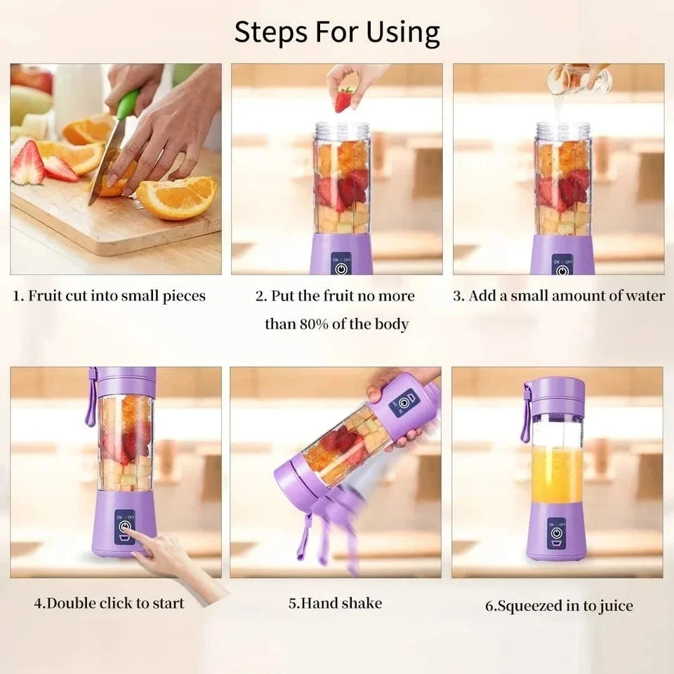 Nuevo exprimidor eléctrico portátil, mini licuadora recargable, batidora de frutas, máquina para hacer batidos para el hogar y la cocina