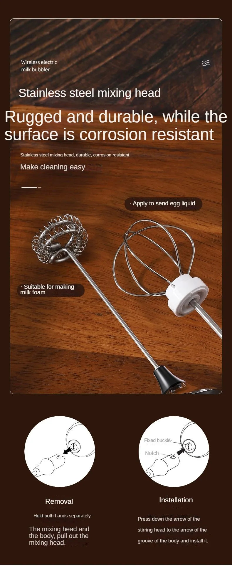 Batidora eléctrica USB, espumador de leche y café de mano, licuadora portátil de 3 velocidades, para hacer mantequilla, herramienta de cocina, mezclador de ingredientes