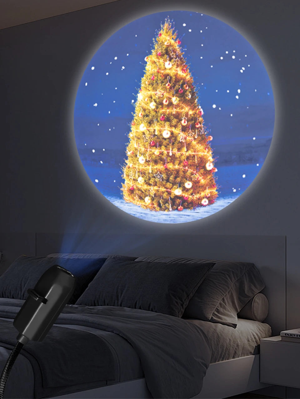 Lampe projecteur planétaire à connexion USB directe et diapositives de projection – Éclairage d'ambiance LED pour Halloween et Noël