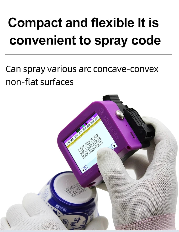 Small Portable Handheld Inkjet Label Printer QR Code Logo Date Text Intelligent Printing Equipment Metal Plastic Permanent Color
