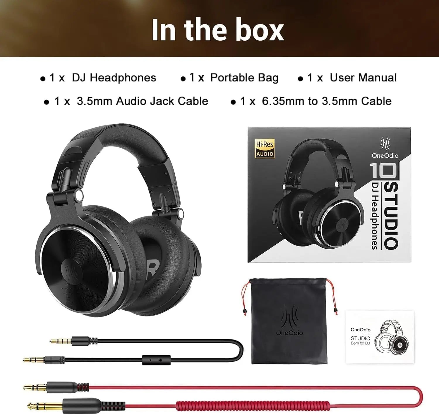OneOdio Pro Wired Studio Headphones – Over Ear DJ & Gaming Headset with Microphone