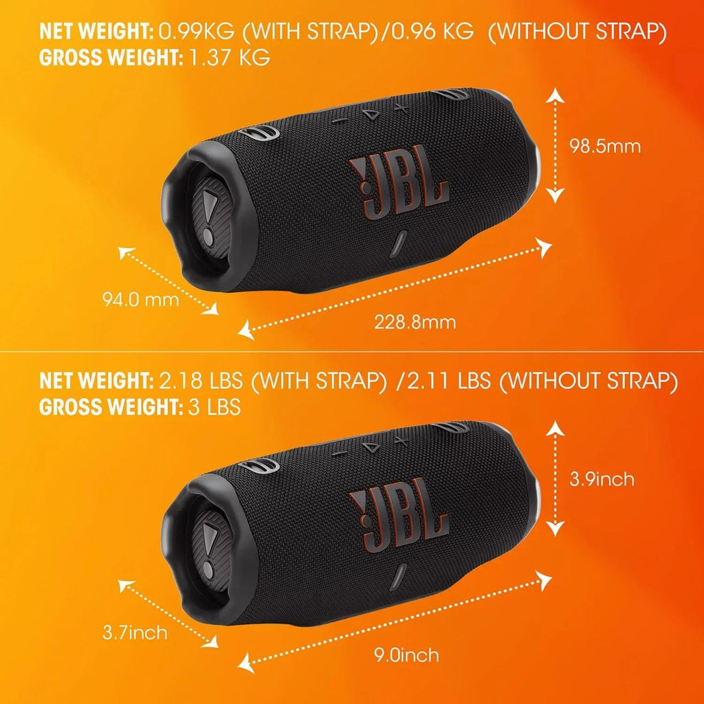 JBL Charge 6 Portable Waterproof Drop Proof Bluetooth Speaker Deep Bass Outdoor Camping Travel Speaker Removable Carrying Strap
