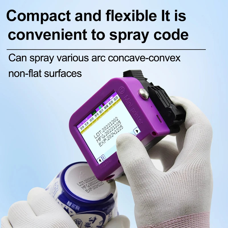 Small Portable Handheld Inkjet Label Printer QR Code Logo Date Text Intelligent Printing Equipment Metal Plastic Permanent Color