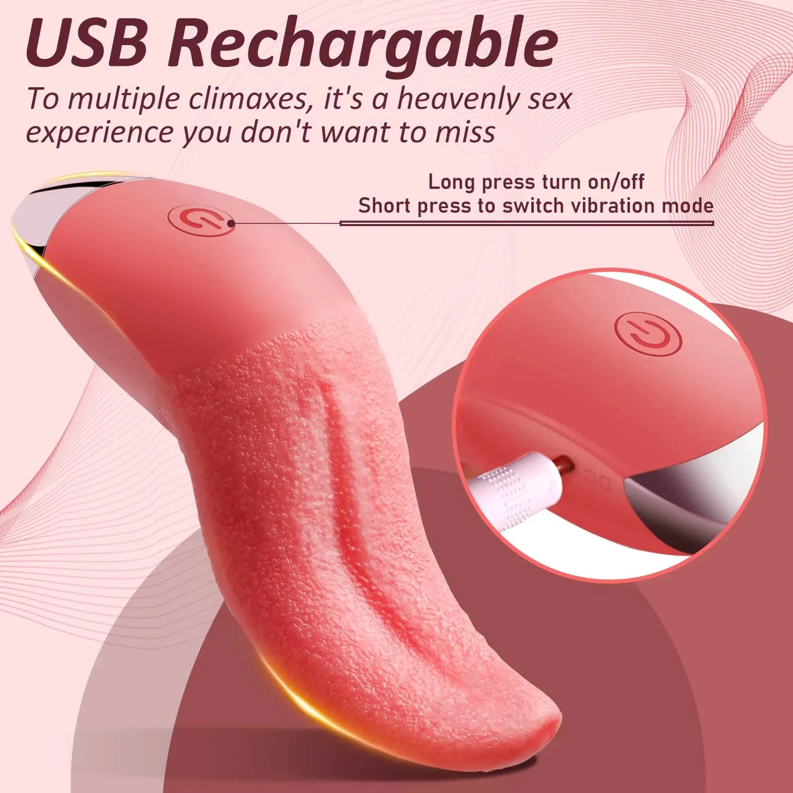 10 Speeds Heating Realistic Licking Tongue Vibrators for Women  Nipples Clitoral Stimulation Sex Toys for Adult Female Couples