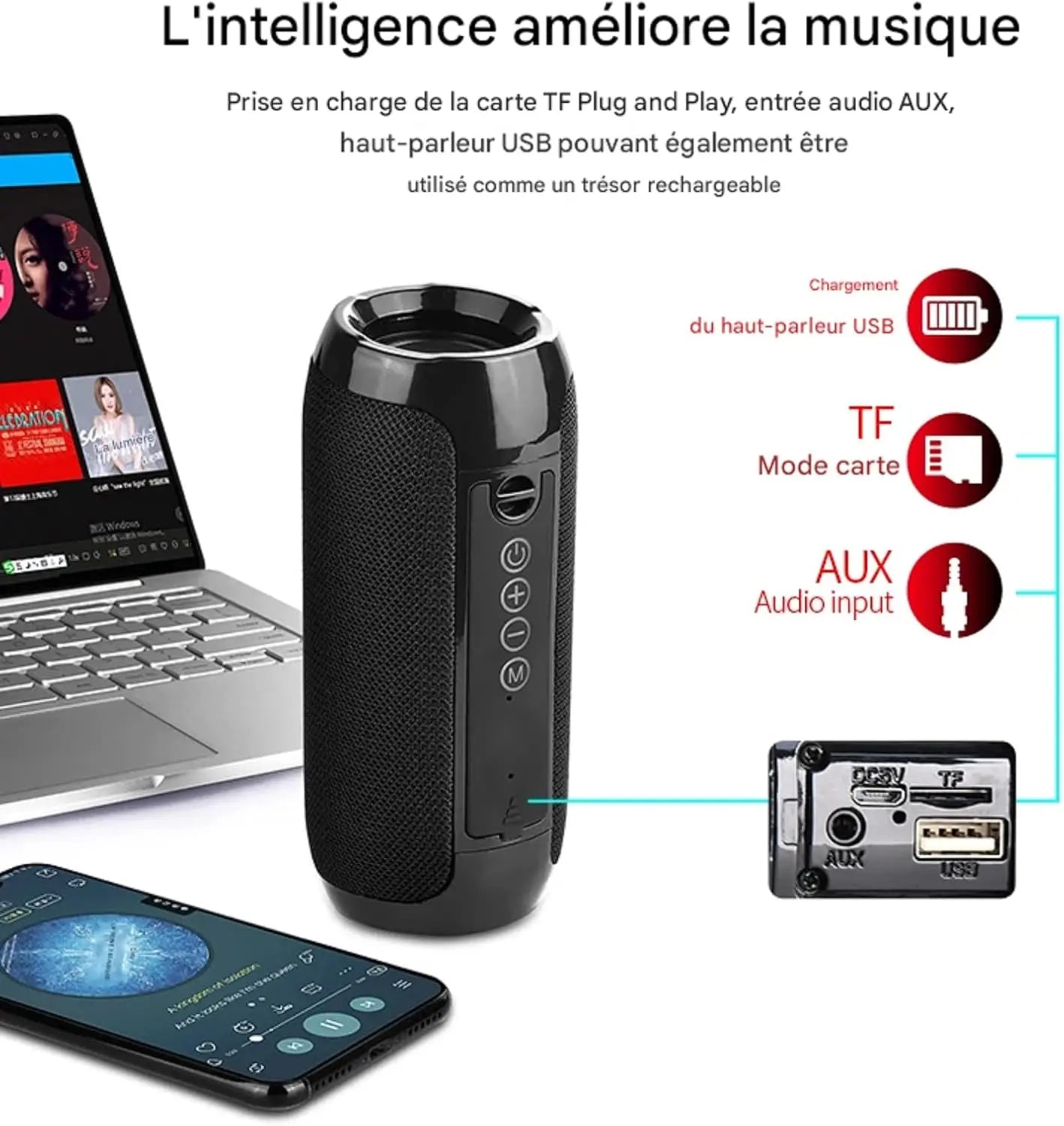 Portable Bluetooth Speaker TG117 with Subwoofer – Wireless Bass Speaker with USB/SD Card Support for Outdoor, Home & Travel