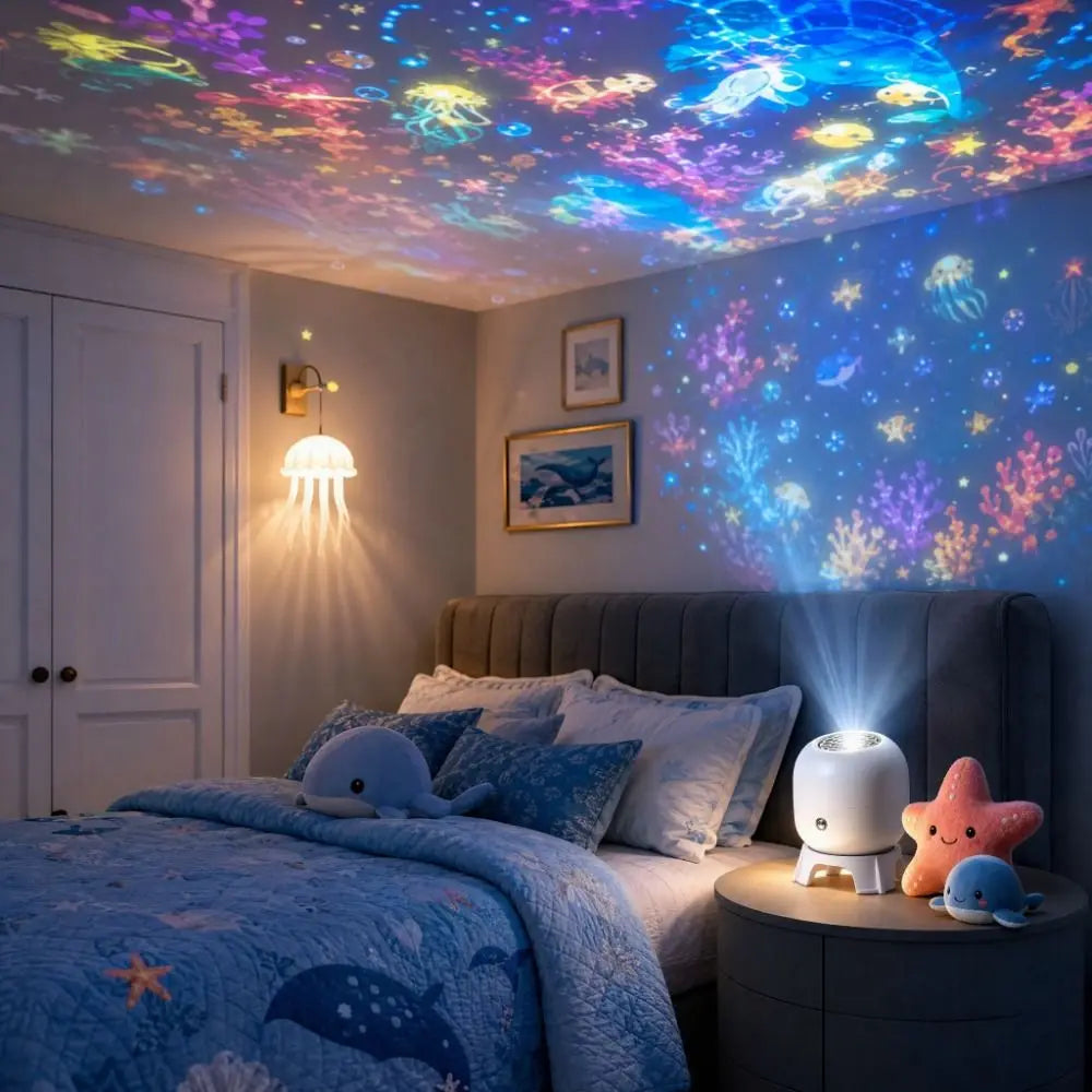 360° Ocean Projector Lamp – Rotating Ambient Night Light