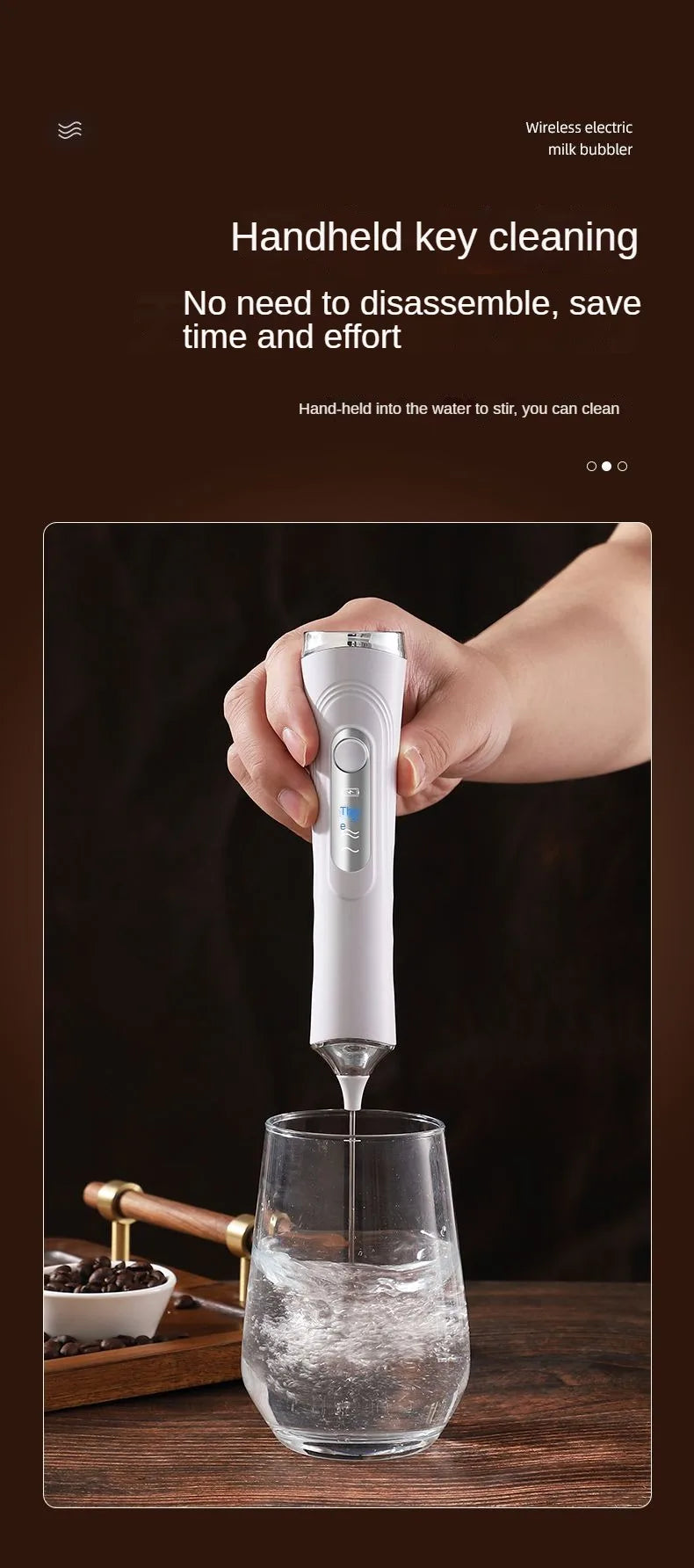 Batidora eléctrica USB, espumador de leche y café de mano, licuadora portátil de 3 velocidades, para hacer mantequilla, herramienta de cocina, mezclador de ingredientes