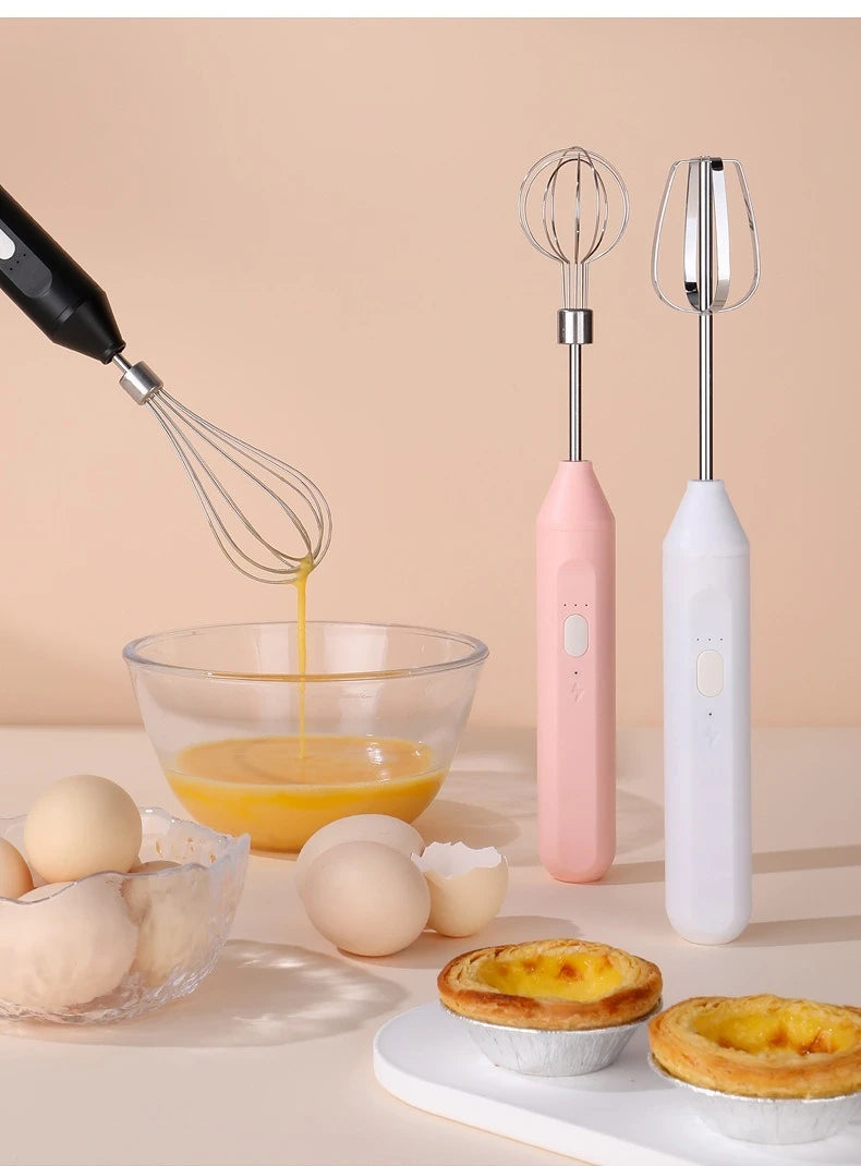 Sistema Batidor Inalámbrico Multiusos | Batidora de Mano Compacta con Espumador de Leche y Agitación Automática para Repostería, Café y Nata
