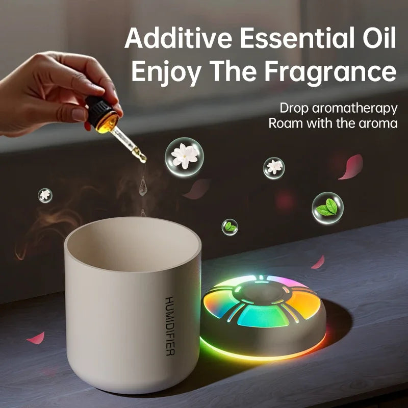 Diffuseur d'arômes et humidificateur USB 180 ml – Brumisateur d'huiles essentielles avec lumières d'ambiance colorées