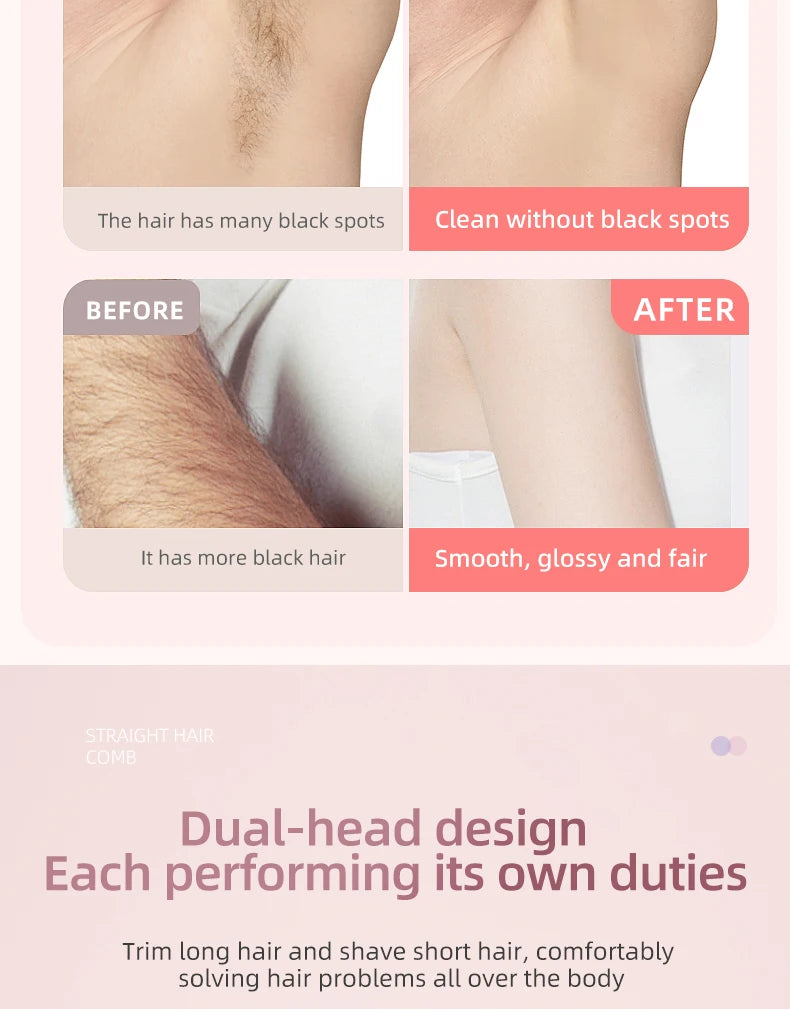Women Electric Epilator – Rechargeable Dual Head Hair Removal Device for Body Grooming & Smooth Skin Care