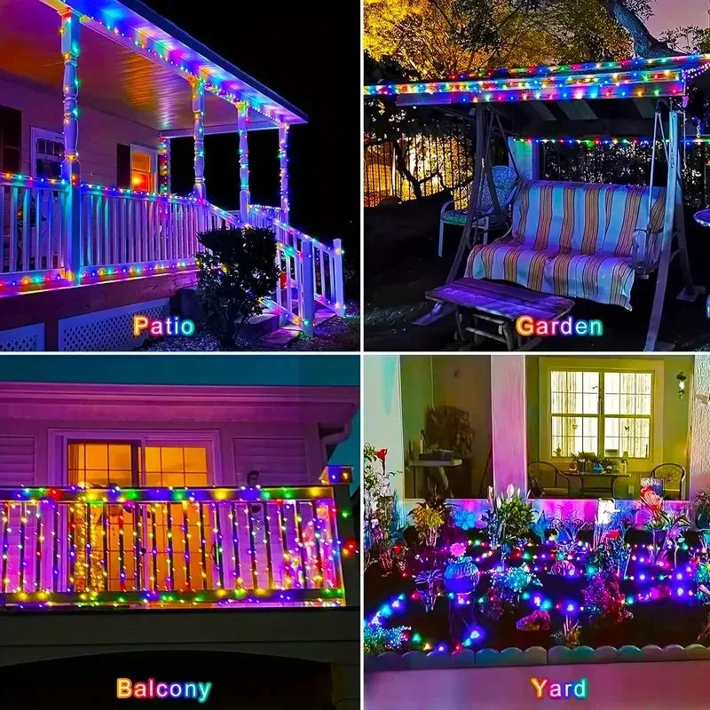 Solar Fairy Lights Outdoor – Waterproof Garden String Lights with 8 Light Modes