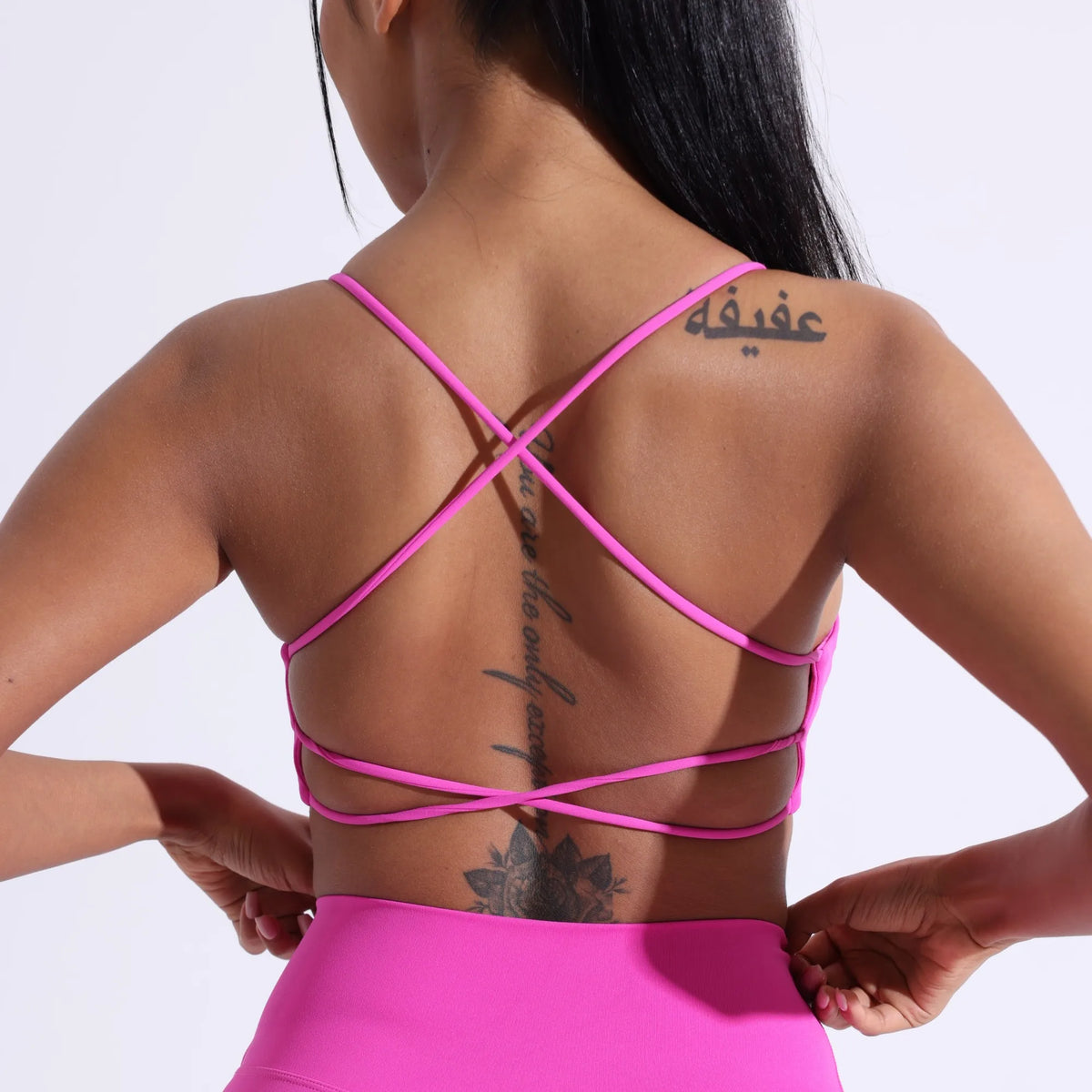 Brassière de sport femme dos croisé – Haut de fitness et yoga haute résistance avec coussinets de poitrine