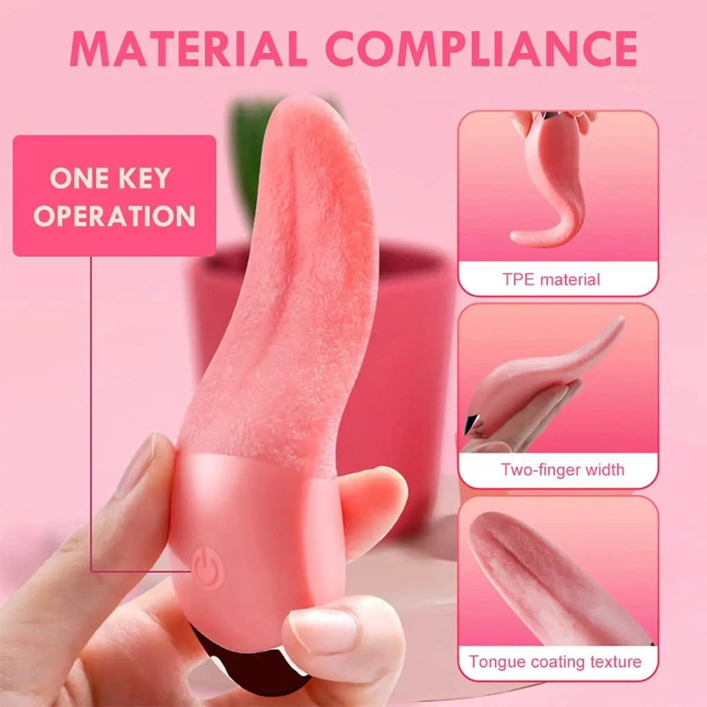 10 Speeds Heating Realistic Licking Tongue Vibrators for Women  Nipples Clitoral Stimulation Sex Toys for Adult Female Couples