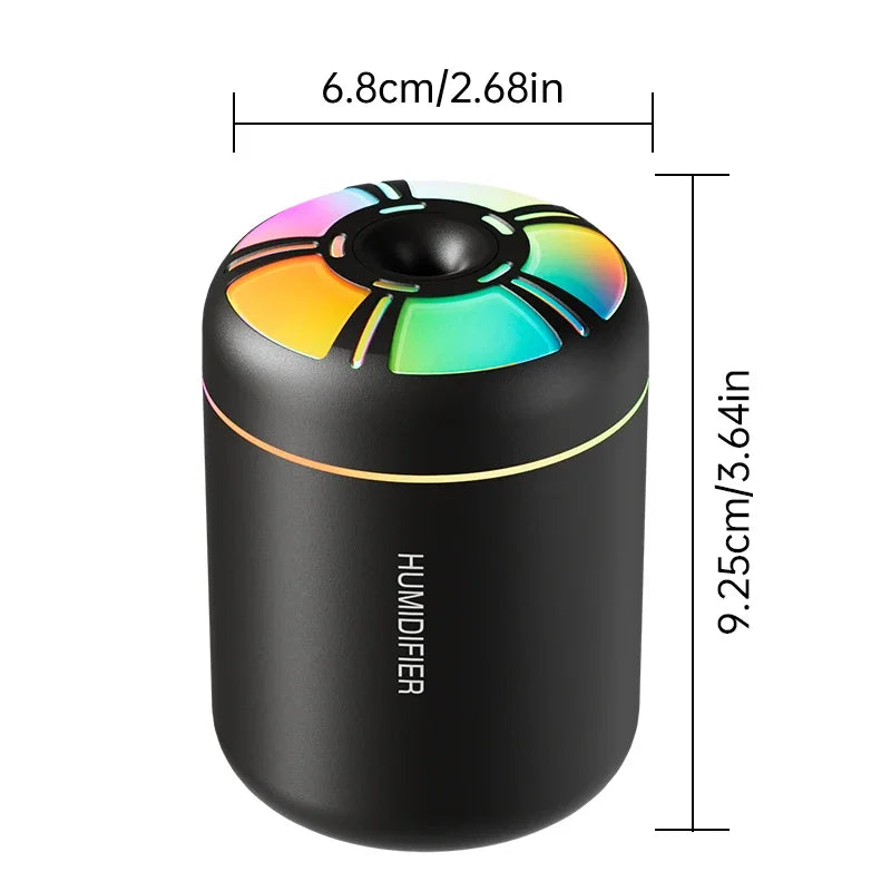 Diffuseur d'arômes et humidificateur USB 180 ml – Brumisateur d'huiles essentielles avec lumières d'ambiance colorées