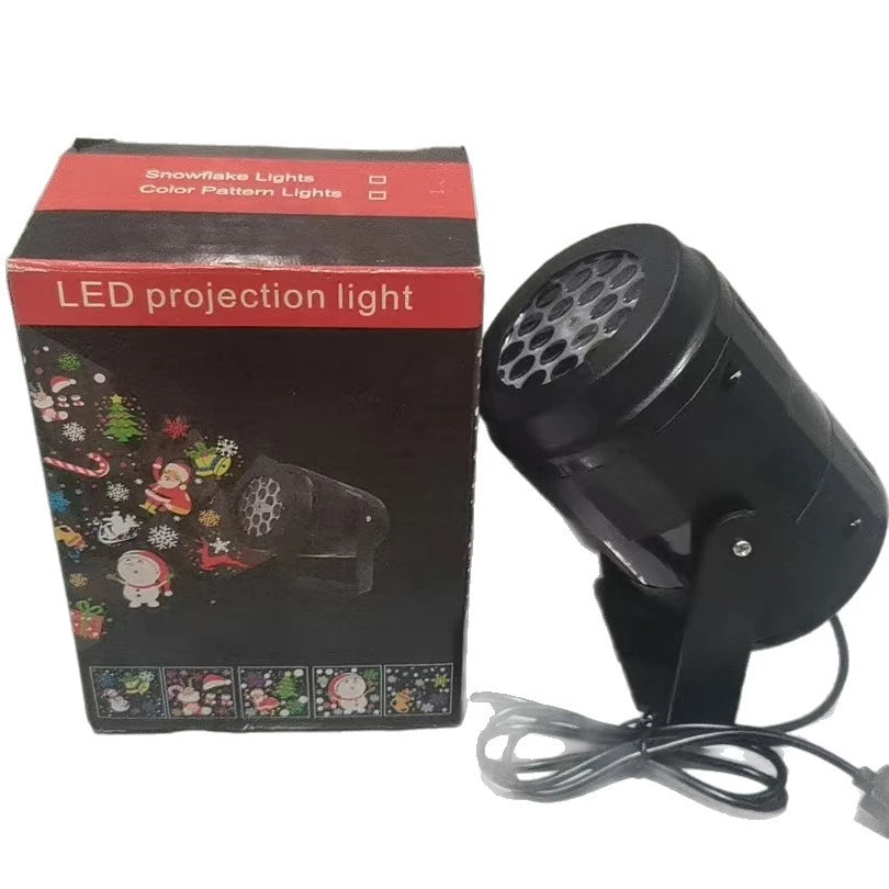 Projecteur de lumières pour Halloween et Noël – Décoration LED rotative avec citrouilles, flocons de neige et motifs festifs