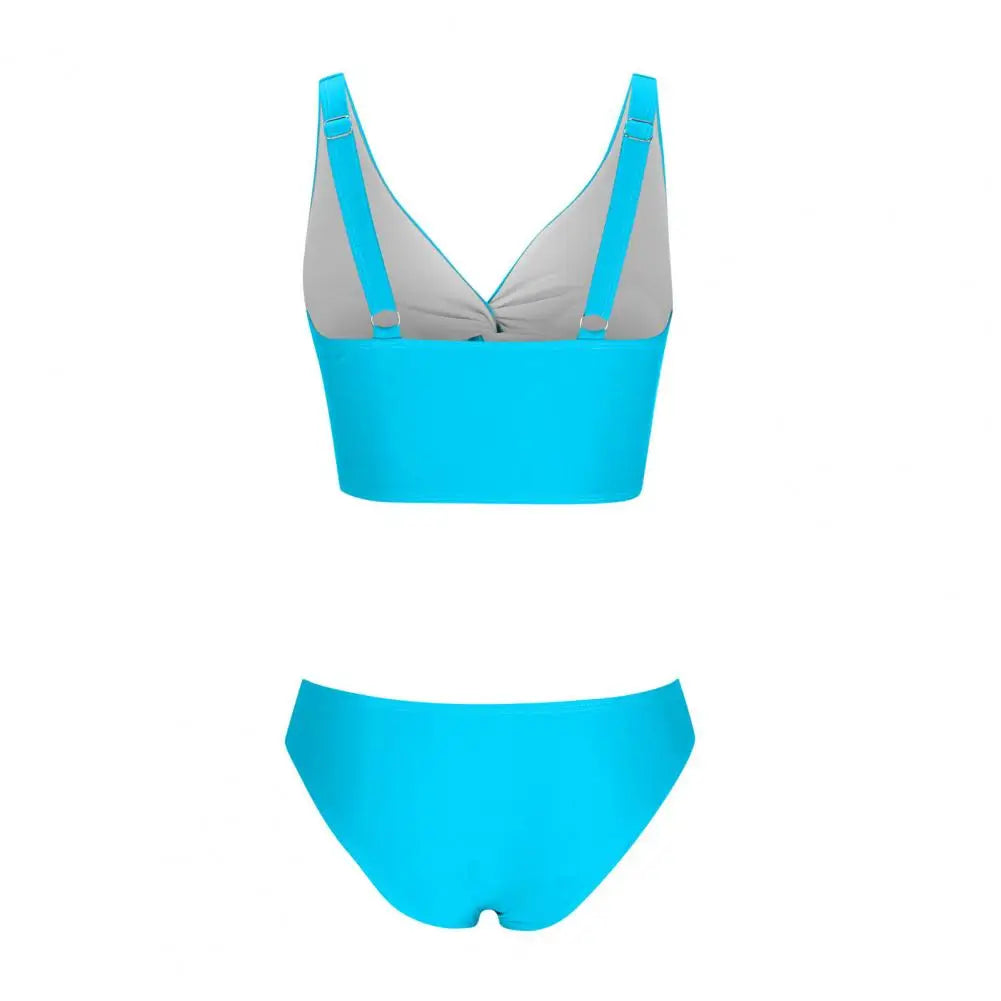 Sexy Knot Twist Bikini Set Women Adjustable Tankini Top Thong Swimsuit High Waist Beachwear 2026 Summer Swimwear