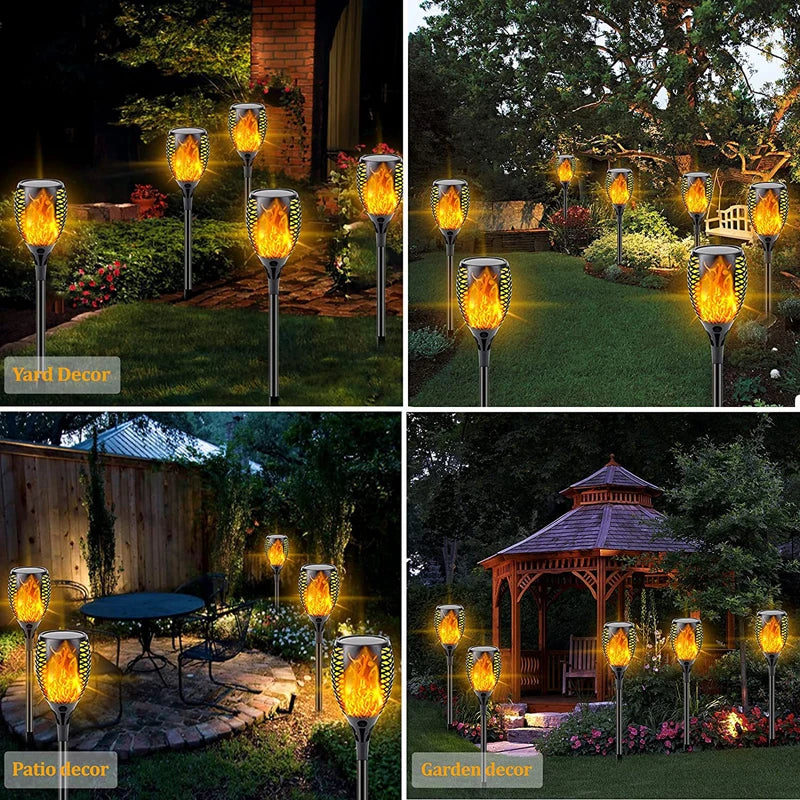 96 LED Solar Torch Lights – Waterproof Flickering Flame Garden & Patio Lights