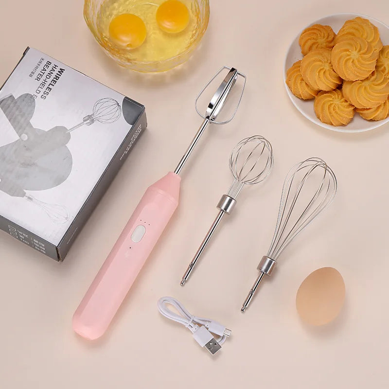 Sistema Batidor Inalámbrico Multiusos | Batidora de Mano Compacta con Espumador de Leche y Agitación Automática para Repostería, Café y Nata