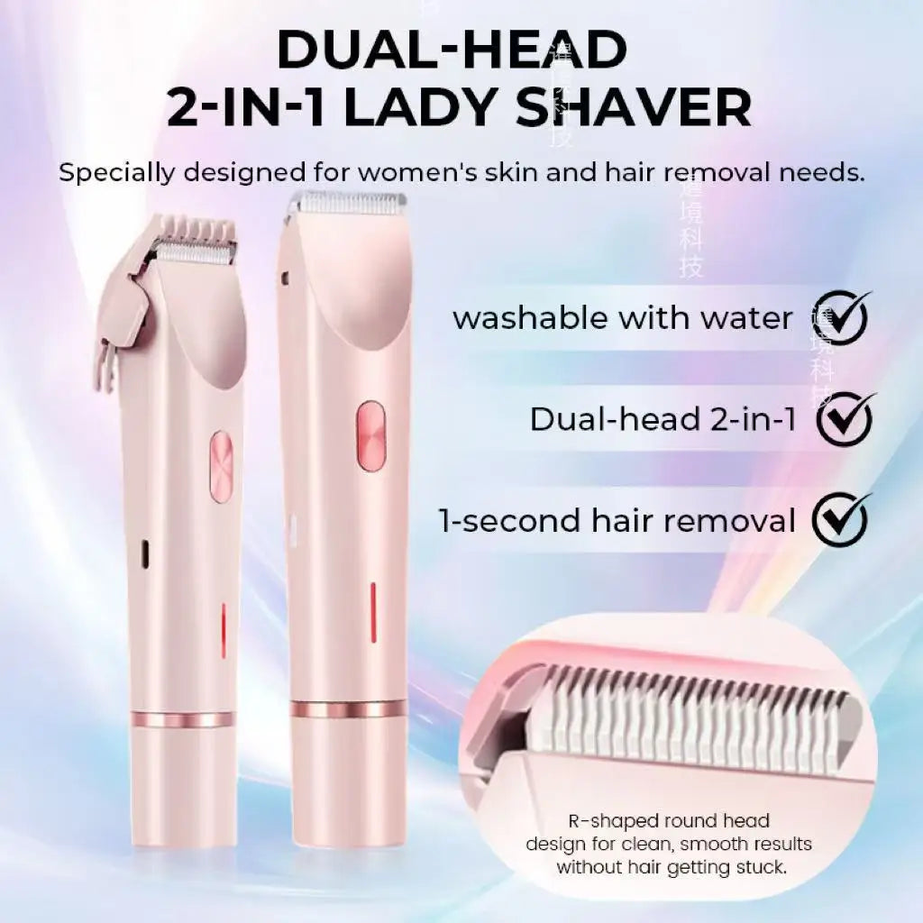 Women Electric Shaver – 2-in-1 Body Hair Remover & Bikini Trimmer for Legs, Underarm & Sensitive Areas