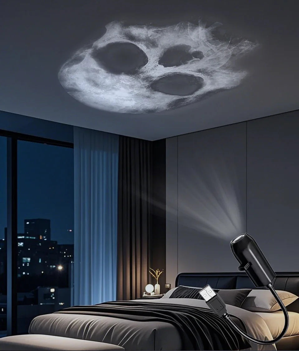 Lampe projecteur planétaire à connexion USB directe et diapositives de projection – Éclairage d'ambiance LED pour Halloween et Noël