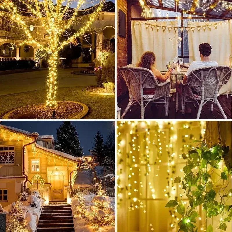 Solar Fairy Lights Outdoor – Waterproof Garden String Lights with 8 Light Modes