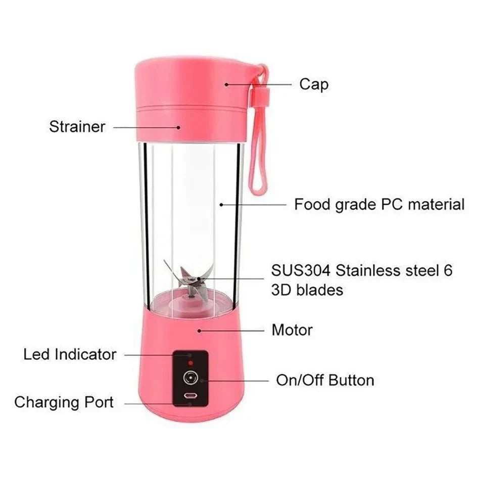 Nuevo exprimidor eléctrico portátil, mini licuadora recargable, batidora de frutas, máquina para hacer batidos para el hogar y la cocina