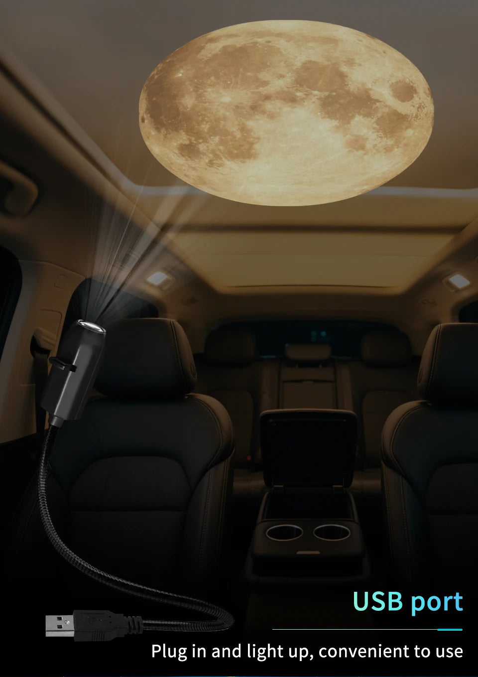 Lampe projecteur planétaire à connexion USB directe et diapositives de projection – Éclairage d'ambiance LED pour Halloween et Noël