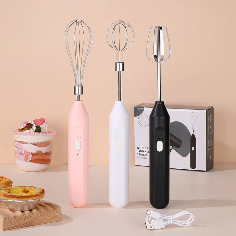Sistema Batidor Inalámbrico Multiusos | Batidora de Mano Compacta con Espumador de Leche y Agitación Automática para Repostería, Café y Nata