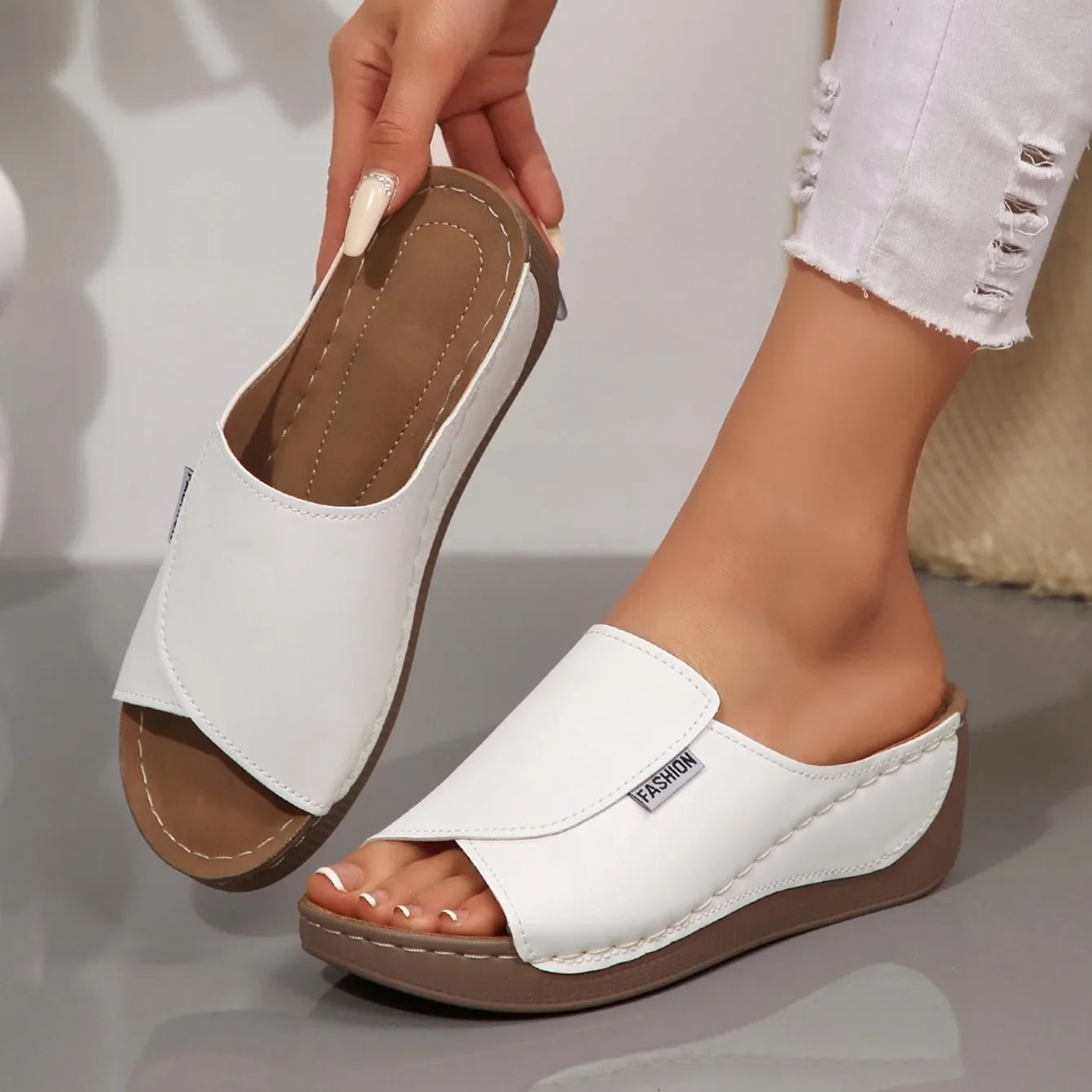 Women's Wedge Slide Sandals – Comfortable Summer Platform Slippers