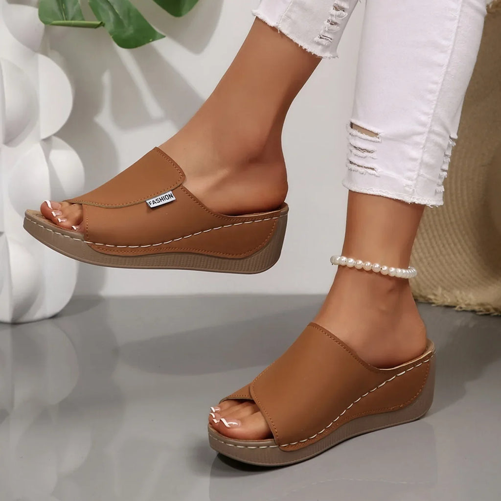 Women's Wedge Slide Sandals – Comfortable Summer Platform Slippers