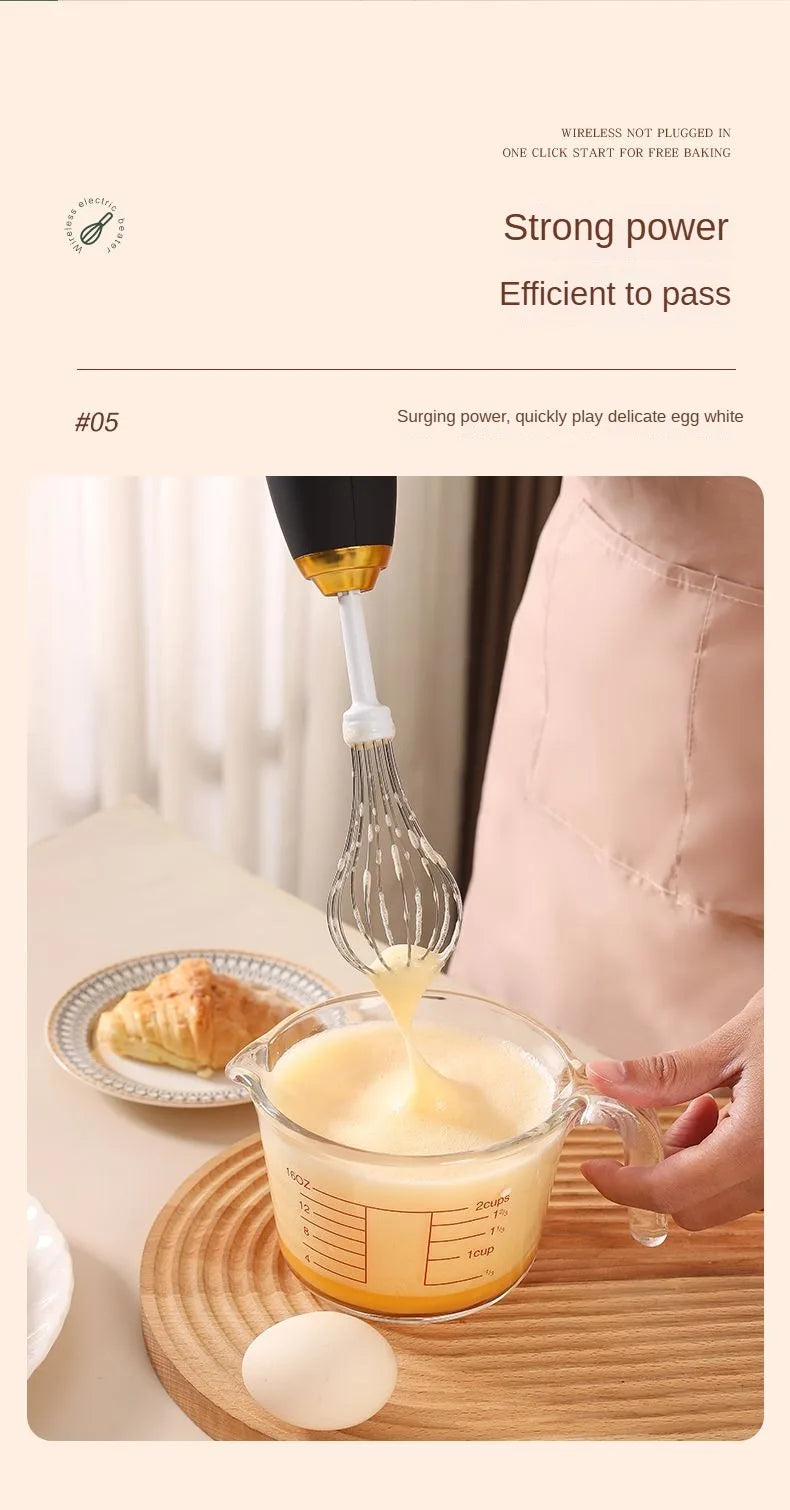 Batidora eléctrica inalámbrica para crema, mezclador eléctrico recargable de 3 velocidades para masa, batidor de huevos, herramienta de cocina, batidora de alimentos