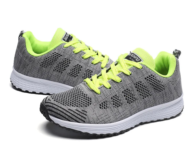 Women's Breathable Mesh Walking Sneakers – Lightweight Casual Flat Shoes