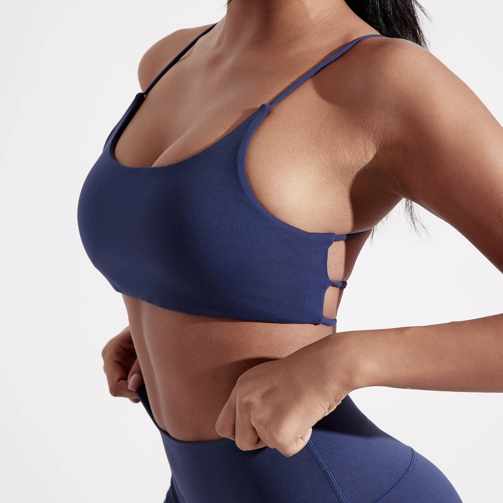 Brassière de sport femme dos croisé – Haut de fitness et yoga haute résistance avec coussinets de poitrine